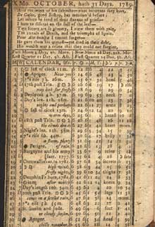 Almanac October 1789