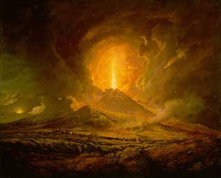 Vesuvius erupting over Portici